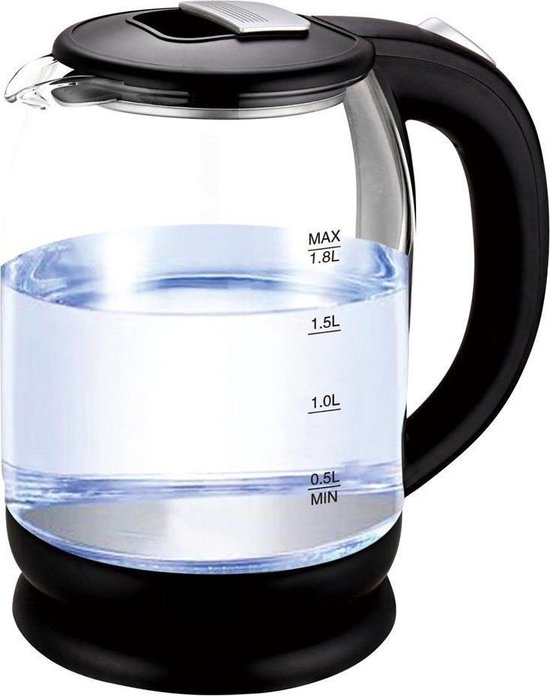 Orange85 Waterkoker - Zwart - Transparant - 1,8 liter