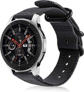 Samsung Galaxy Watch nylon gesp band - zwart - 45mm / 46mm