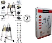 Telescopische Vouwladder – Aluminium -.3.80Meter