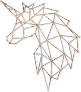 Geometrische Eenhoorn (Unicorn) - Houten dieren - Gesneden uit Multiplex (vorm) - Max 40 x 60 cm
