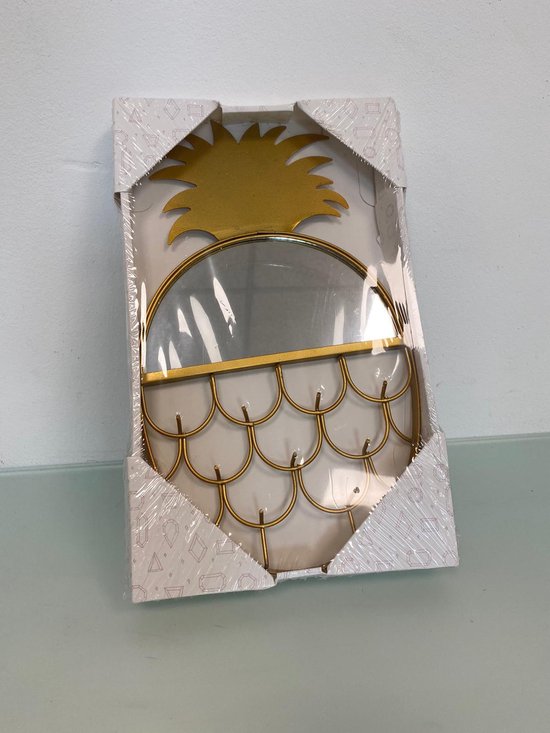 Manuscript tsunami Bijna Metalen spiegel met haakjes in ananasvorm - 1 stuk (goud) | bol.com
