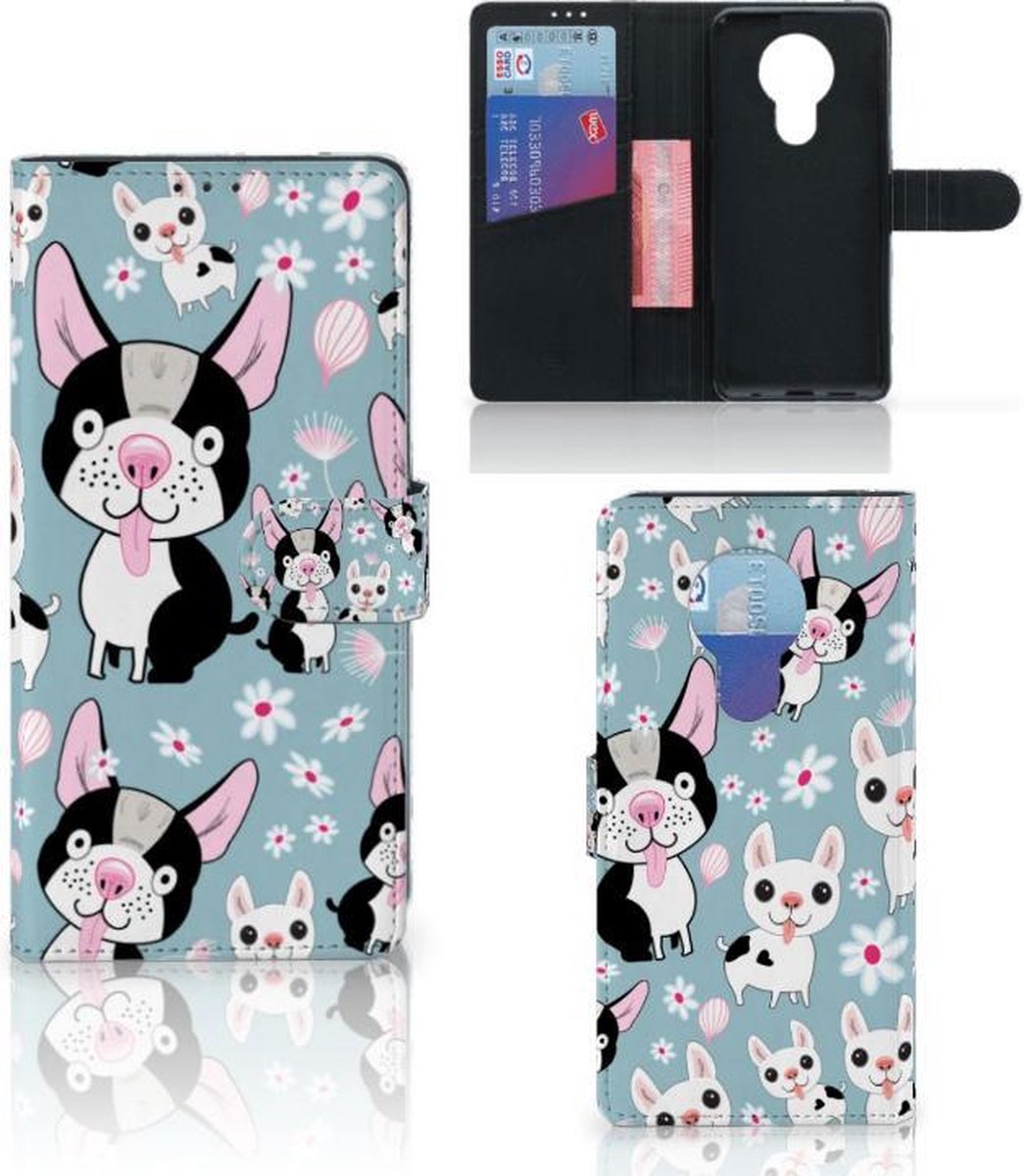 Book Case voor Nokia 5.3 Telefoonhoesje met Pasjes Hondjes