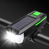 Fietsverlichting met fietsbel - Fietslamp op accu - USB oplaadbaar/Zonne-energie - 120 dB - Voor racefietsen