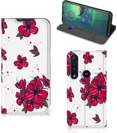 Smartphone Hoesje Motorola G8 Plus Mobiel Cover Blossom Red