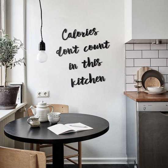 Bol Com Calories Don T Count In This Kitchen Metal Wall Quotes Hoagard Kitchen