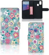Hoesje ontwerpen Geschikt voor Samsung Galaxy M21 Book Cover Geschikt voor Samsung M30s GSM Hoesje Flower Power