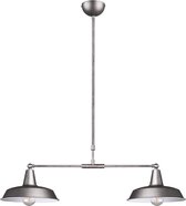 LED Hanglamp - Hangverlichting - Trion Wolta - E27 Fitting - 2-lichts - Rond - Antiek Nikkel - Aluminium - BES LED