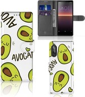 GSM Hoesje Sony Xperia 10 II Mobiel Bookcase Valentijn Cadeautje Haar Avocado Singing