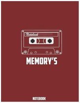 Notebook Memory's- Large (8.5 x 11 inches) - 120 Pages- Maroon Cover