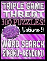 Triple Game Threat - 300 Puzzles - Word Search, Sikaku, Kendoku