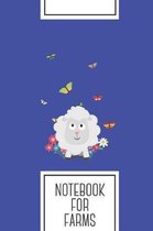 Notebook for Farms: Lined Journal with Sheep with flowers and butterflies Design - Cool Gift for a friend or family who loves lamb present
