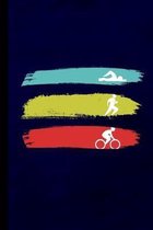 Triathlon Vintage: Run Swim Bike Gift For Athletes (6''x9'') Lined Notebook To Write In