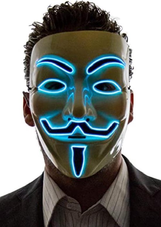 Vriend gouden Bekentenis Anonymous Masker met LED Licht - V for Vendetta Mask - La Casa de Papel  Kostuum - Guy... | bol.com