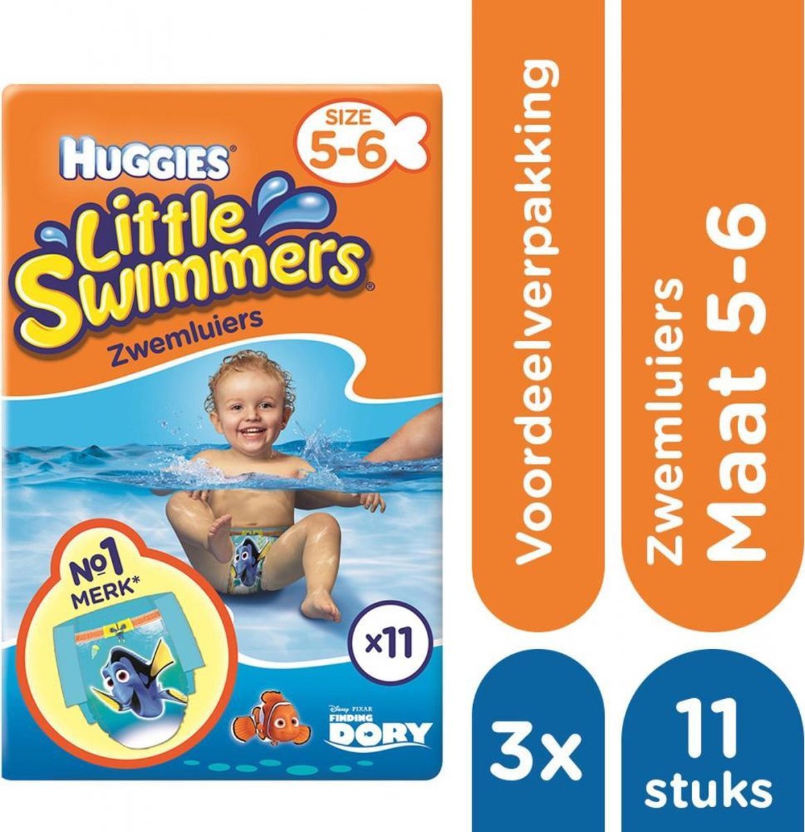 Huggies | Little Swimmers Zwemluiers mt 5-6 - 3 x 11 Stuks