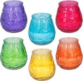 6 citronella kaarsen in gekleurd glas