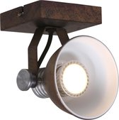 Steinhauer Brooklyn - Wandlamp Industrieel - Bruin - H:16cm  - GU10 - Voor Binnen - Metaal - Wandlampen - Slaapkamer - Woonkamer