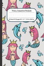 Mermaid Primary Composition Notebook: Draw and Dashed Midline School Exercise Book - 120 Story Pages