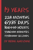 19 Years of Being Awesome: SMALL BLANK LINED NOTEBOOK 120 Pgs. CREATIVE AND FUNNY BIRTHDAY GIFT. Notepad, Journal, Diary. 19 YEARS OLD.