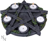 Wiccan Pentagram - Tea Light Holder Gothic Witch Candle Holder 25.5cm