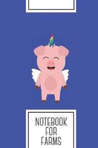 Notebook for Farms: Lined Journal with Pig with Unicorn Horn Design - Cool Gift for a friend or family who loves rainbow presents! - 6x9''