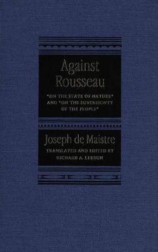 Against Rousseau 9780773514157 Joseph De Maistre Boeken