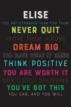 Elise You Are Stronger Than You Think Never Quit Prove Them Wrong Dream Big You Have What It Takes Think Positive You Are Worth It Dont Stop Believing