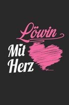 L�win Mit Herz: A5 Liniertes - Notebook - Notizbuch - Taschenbuch - Journal - Tagebuch - Ein lustiges Geschenk f�r Freunde oder die Fa