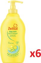 ZWITSAL Bad- & Wasgel Voor Baby’s - Slaap Zacht - Helpt Vrijer Te Ademen Met Eucalyptusgeur - 6x400 ml