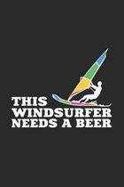 This windsurfer needs a beer: 6x9 Beer - dotgrid - dot grid paper - notebook - notes