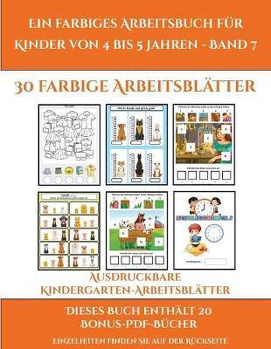  Ausdruckbare Kindergarten-Arbeitsblatter (Ein Farbiges Arbeitsbuch Fur Motiv 