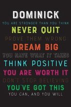 Dominick You Are Stronger Than You Think Never Quit Prove Them Wrong Dream Big You Have What It Takes Think Positive You Are Worth It Dont Stop Believ