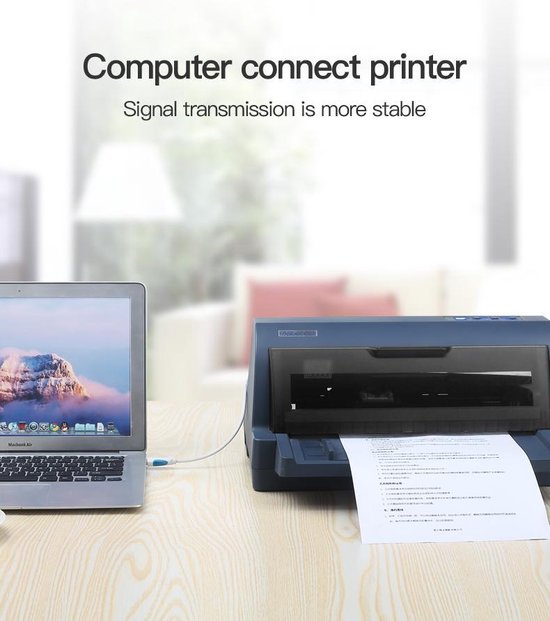 Vention Printer Kabel USB 2.0 A Male naar USB B Male Print 5 meter