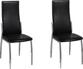 Eetkamerstoelen Stof zwart 2 STUKS (Incl LW anti kras viltjes) / Eetkamer stoelen / Extra stoelen voor huiskamer / Dineerstoelen / Tafelstoelen / Barstoelen / Huiskamer stoelen