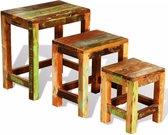 Bijzettafel set 3 stuks (Incl LW3D Klok)) - tafel - accent tafel– Wandtafel -Woonkamer