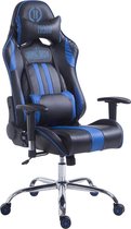 Bol.com CLP Limit xl Bureaustoel - Kunstleer zwart/blauw zonder voetensteun aanbieding