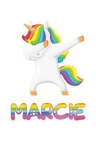 Marcie: Marcie 6x9 Journal Notebook Dabbing Unicorn Rainbow