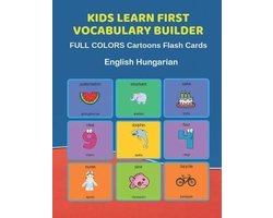 Kids Learn First Vocabulary Builder FULL COLORS Cartoons Flash Cards English Hungarian