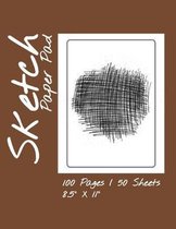 Sketch Paper Pad 100 Pages / 50 Sheets 8.5  x 11