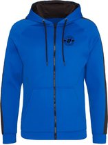 FitProWear Sportvest Heren  Blauw/Zwart Maat M - Sportkleding - Vest - Polyester - Zoodie - Hooded - Vest met rits