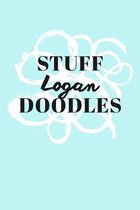 Stuff Logan Doodles: Personalized Teal Doodle Sketchbook (6 x 9 inch) with 110 blank dot grid pages inside.