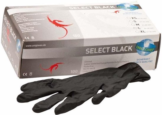 100 stuks zwarte latex handschoenen L disposable | bol