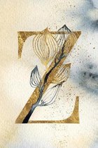Monogram Notebook Z: 6 x 9 Gold Initial Diary for Women