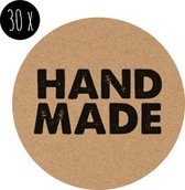 30x Sticker | HANDMADE | kraft | 35 mm