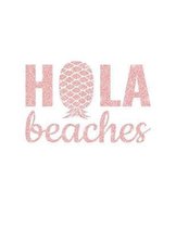 Hola Beaches: Upside Down Pineapple Notebook With Lined College Ruled Note Book Paper For Work, Home Or School. Cute Funny Quote Say