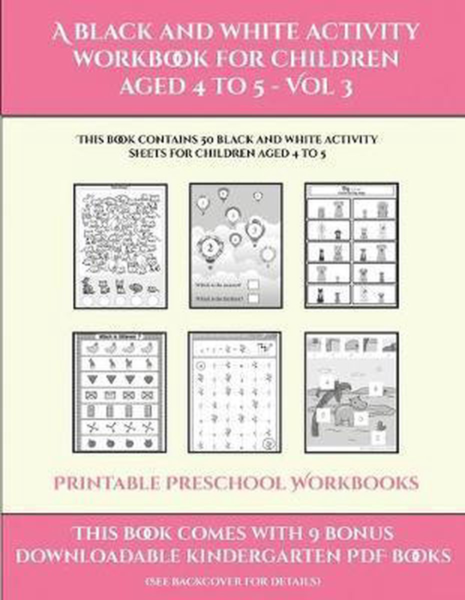 Printable Preschool Workbooks- Printable Preschool Workbooks (A black and white... | bol.com