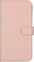 Selencia Hoesje Geschikt voor iPhone 11 Hoesje Met Pasjeshouder - Selencia Echt Lederen Bookcase - Roze