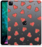 Backcase iPad Pro 12.9 (2020) TPU Siliconen Hoes Hearts met transparant zijkanten