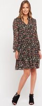 LOLALIZA Mini jurk met bloemenprint - Zwart - Maat XS