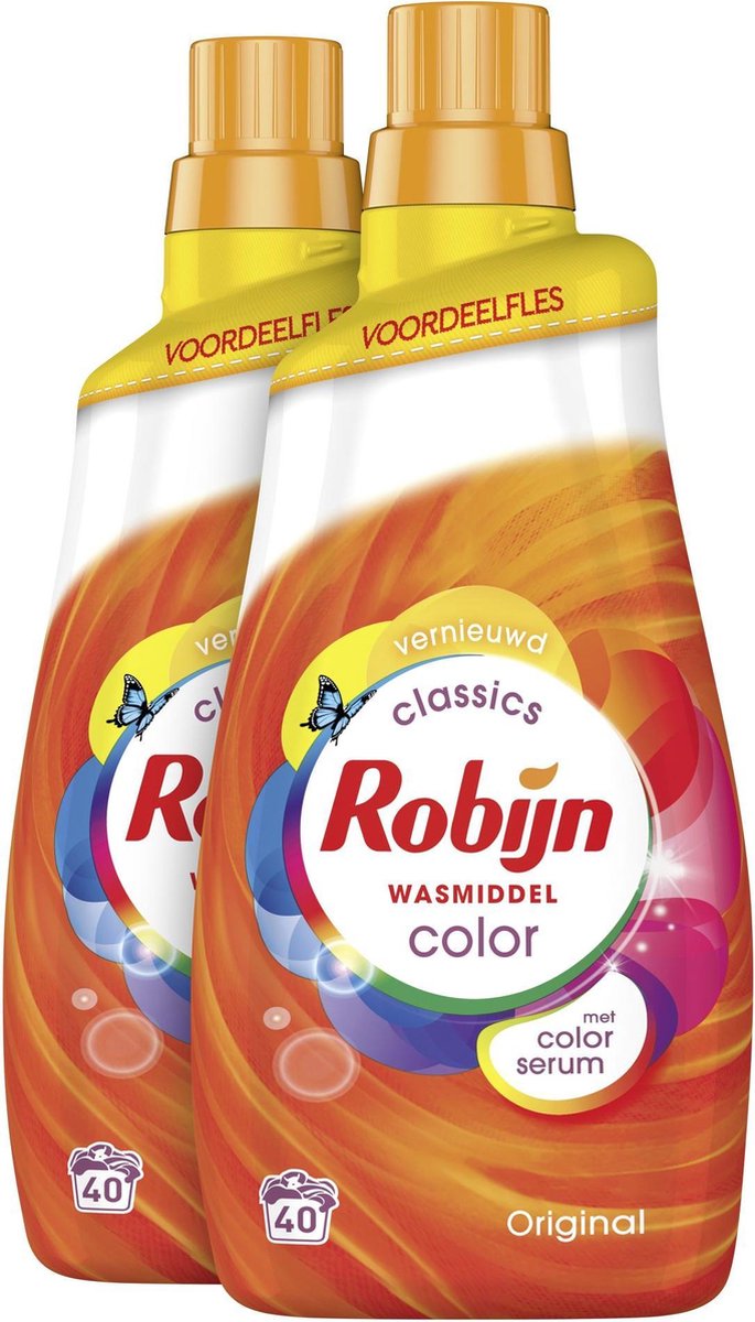 kruipen Gematigd toevoegen Robijn Klein & Krachtig Color Vloeibaar Wasmiddel - 2 x 40 wasbeurten -  Voordeelverpakking | bol.com