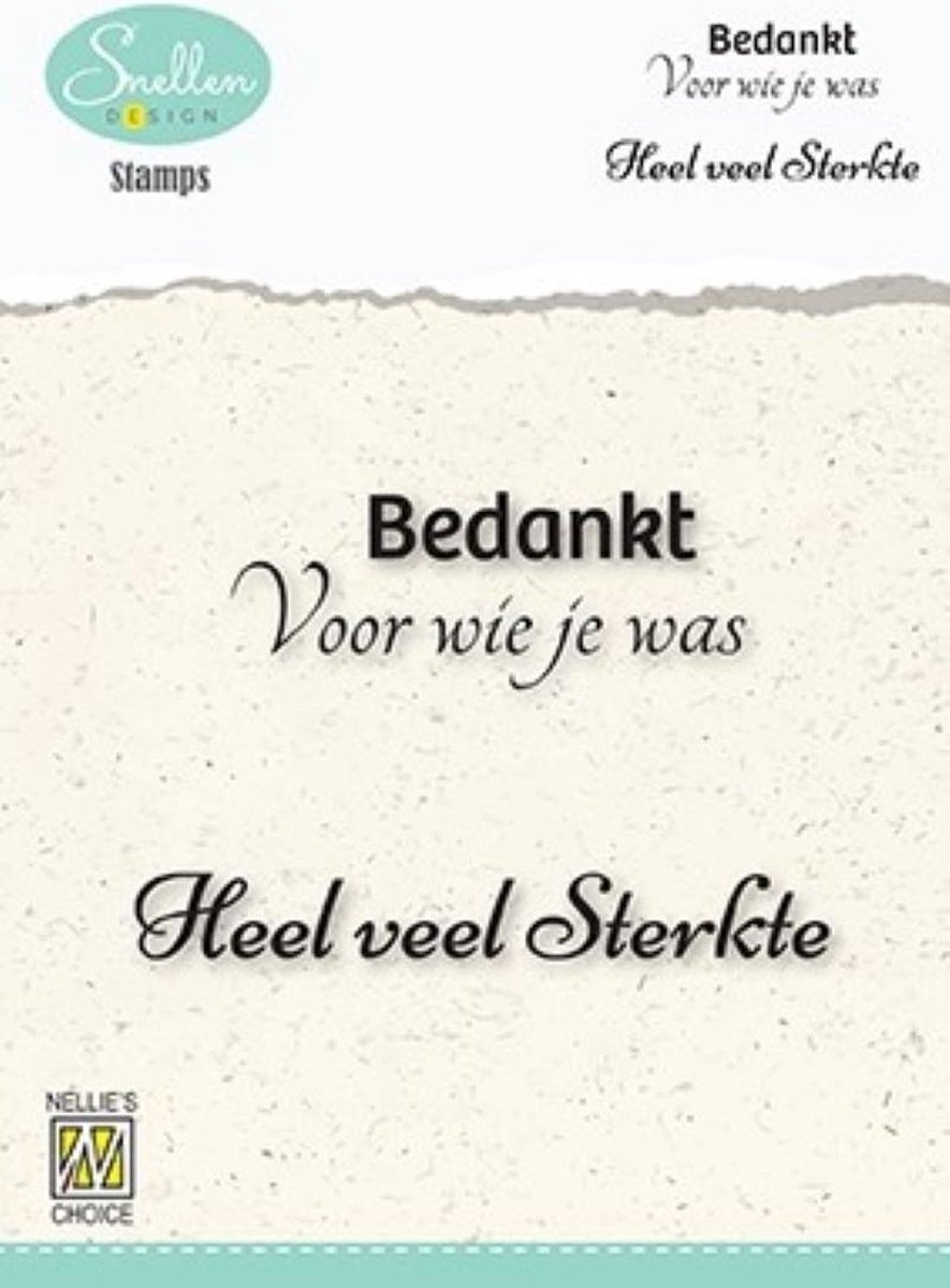 Afbeelding van product Nellie's Choice  DCTCS004 Dutch condeolance clear stamps - Nellie Snellen teksten sentiments - Bedankt Voor wie je was Heel veel sterkte